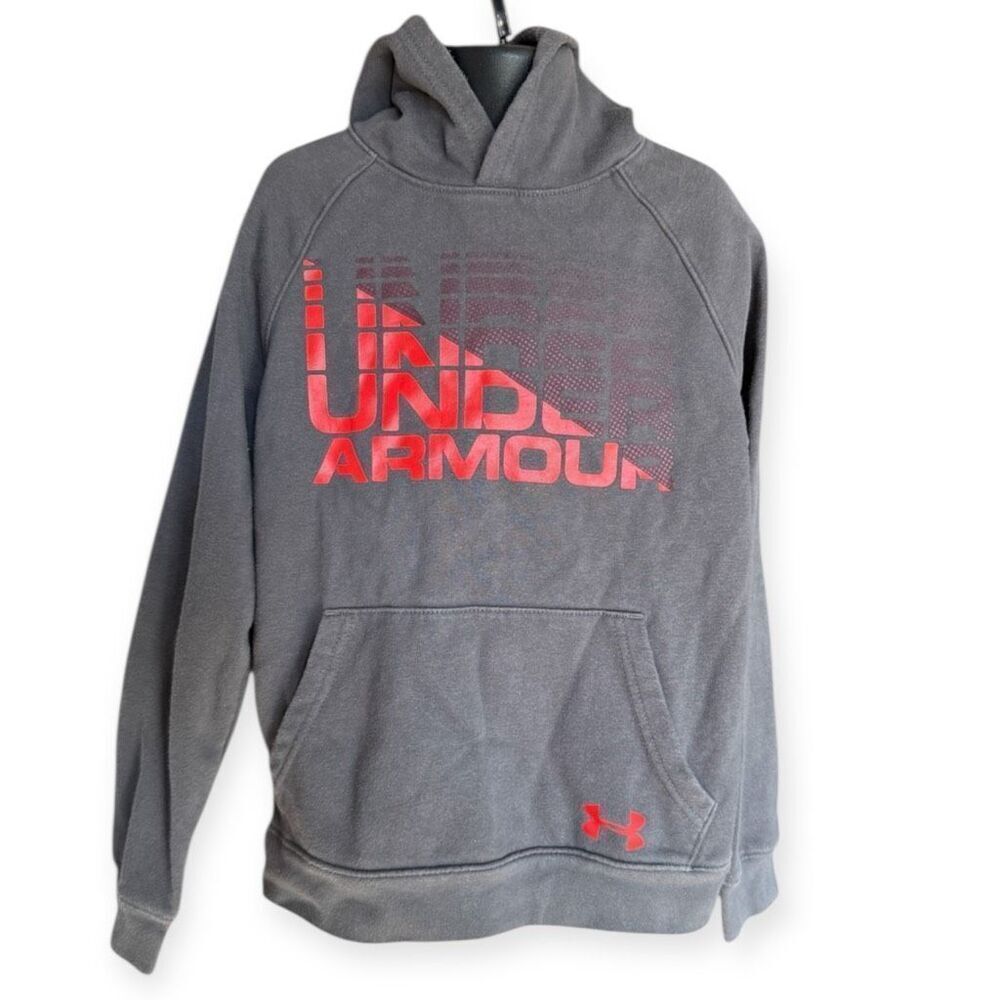 Youth Boys Under Armour Cotton Loose Fit Logo Full Zip Hoodie  - Sz S